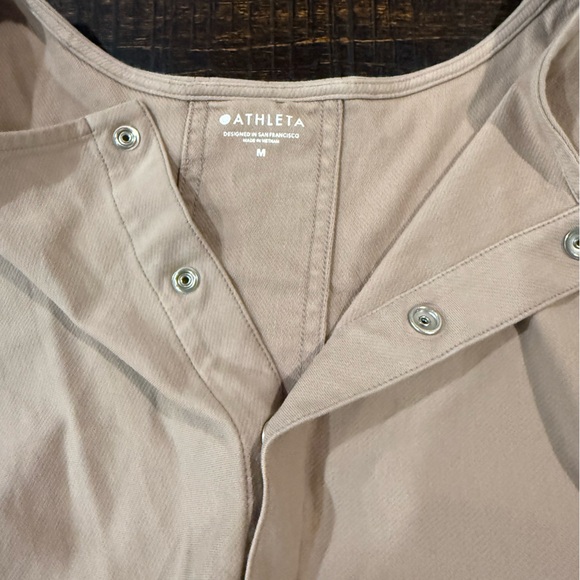 Athleta Farallon Sleeveless Romper Mocha Latte Athleisure Size M - Picture 4 of 11